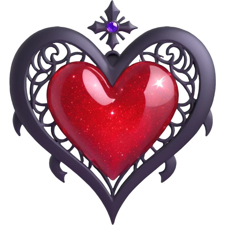 gothic heart with sparkling effect emoji