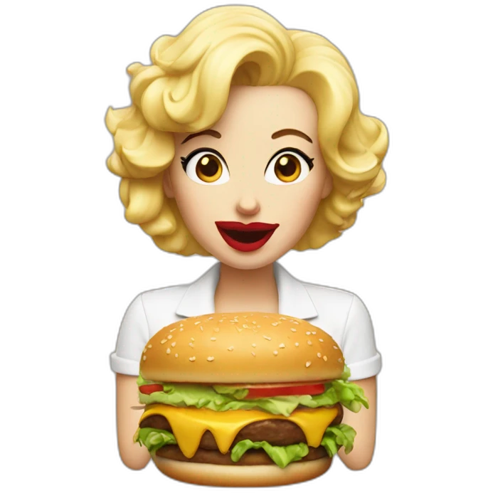 Marilyn eat burger emoji