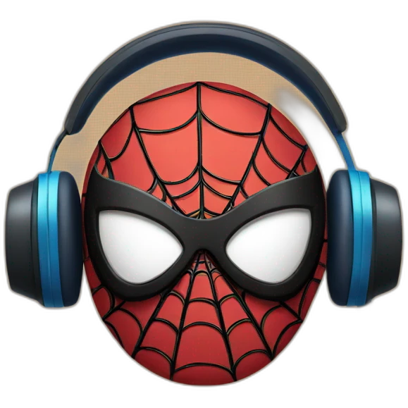 Spiderman mask with headphones emoji