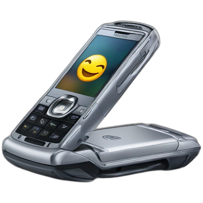 open Motorola Razr V3 mobile device with the iconic clamshell design emoji