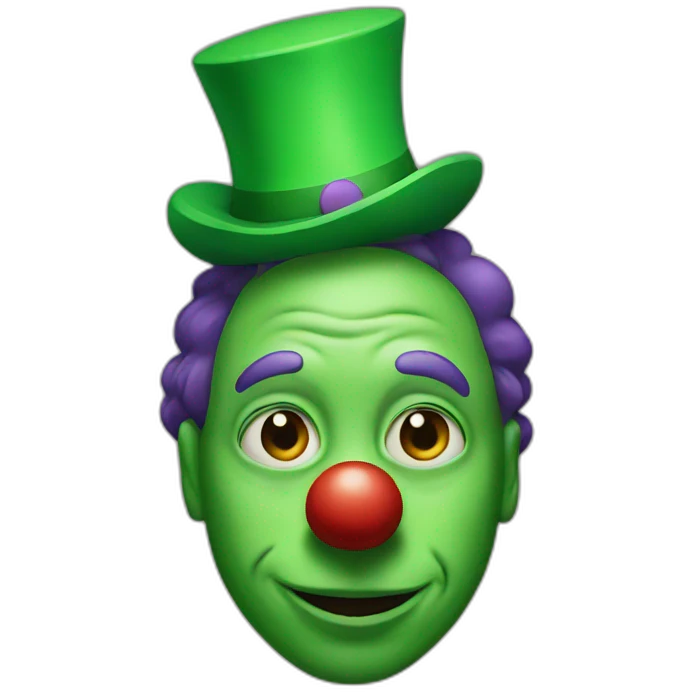 Clown with green face emoji