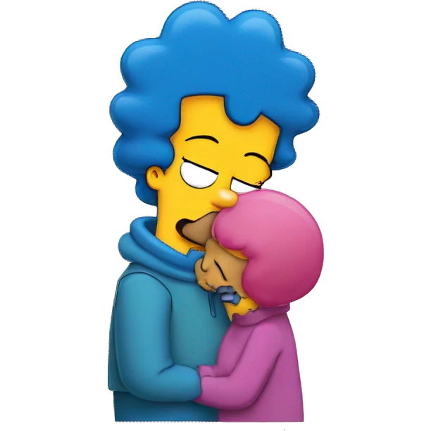 Homer Simpson kissing Marge Simpson emoji
