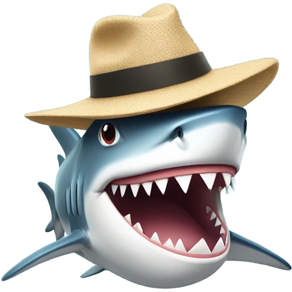 Shark with a hat emoji