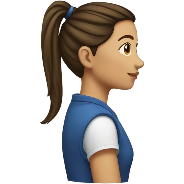girl side profile brunette ponytail emoji