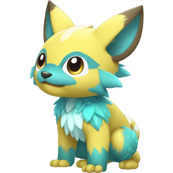 Cute cool shiny colorful animal hybrid Fakemon full body emoji