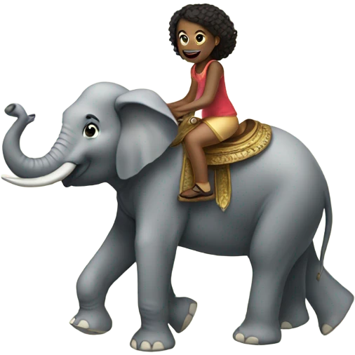 Girl riding an elephant emoji