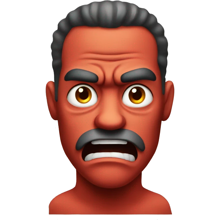 Big man very angry red face emoji