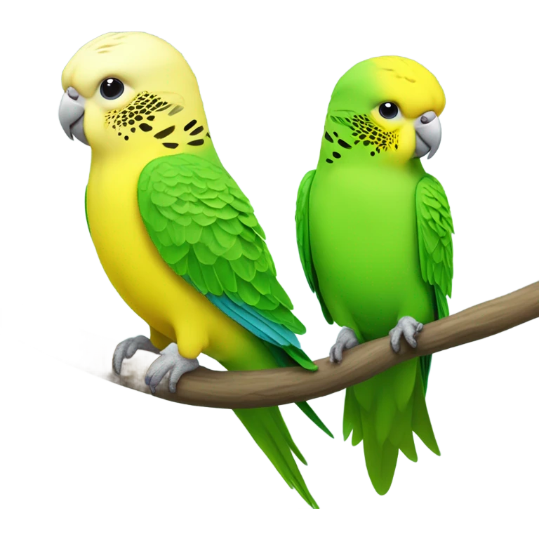 two green and yellow budgies emoji