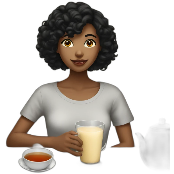 black-hair-girl-with-tea-and-milk emoji