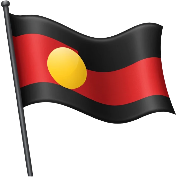 A wawy black and red rectangle with medium sized yellow circle in the middle flag emoji