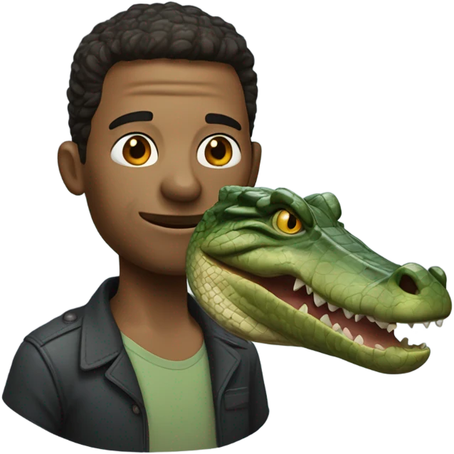 man with an alligator head emoji