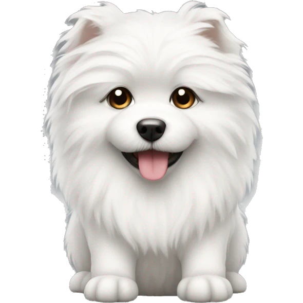 White cute fluffy dog  emoji