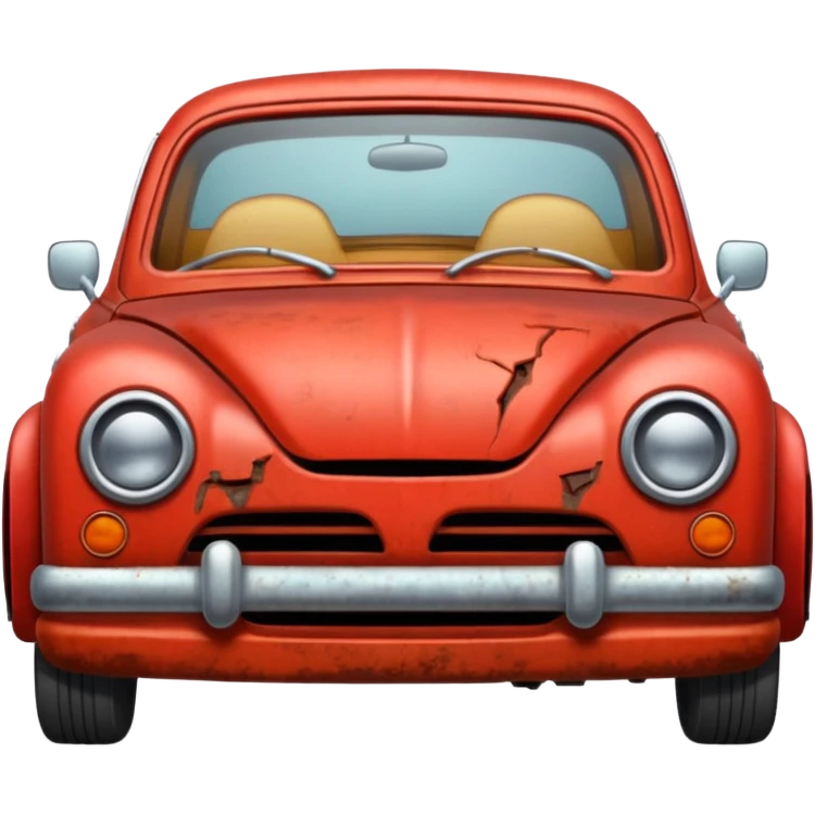 a red crappy car emoji
