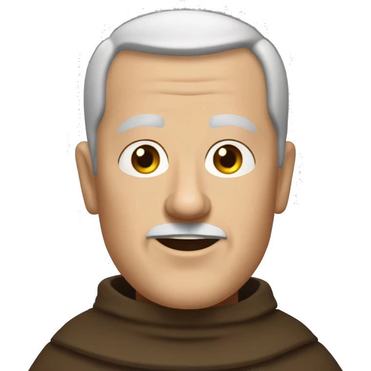 A middle-aged white male friar with a grizzled appearance, buzz cut, and a square jaw. emoji