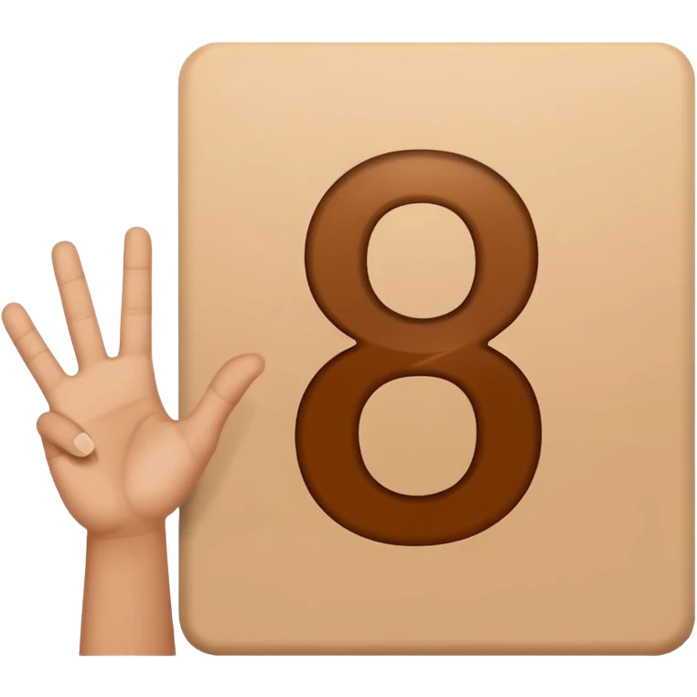 an outstretched hand holding a sign with the number 9, simple, expressive, no visible face emoji