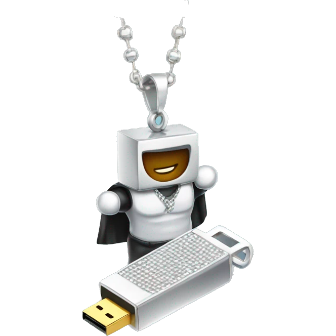 pendrive with silver disco ball chain emoji