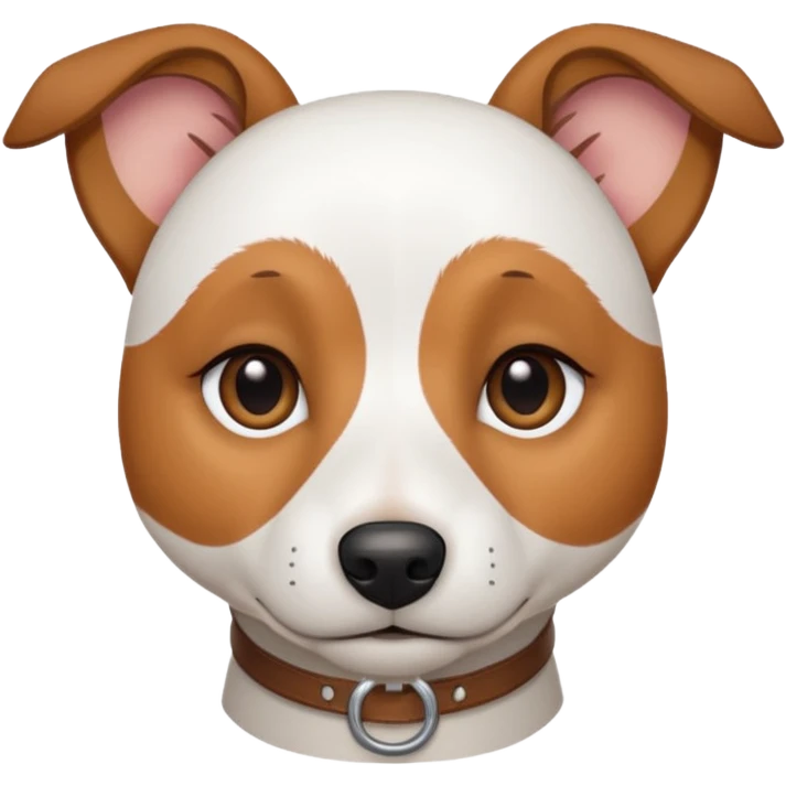 a fully white jack russell the size of a kelpie with light brown ears and a light brown patch on one eye emoji