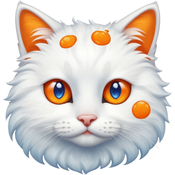 gato blanco con manchas naranjas y ojos azules emoji