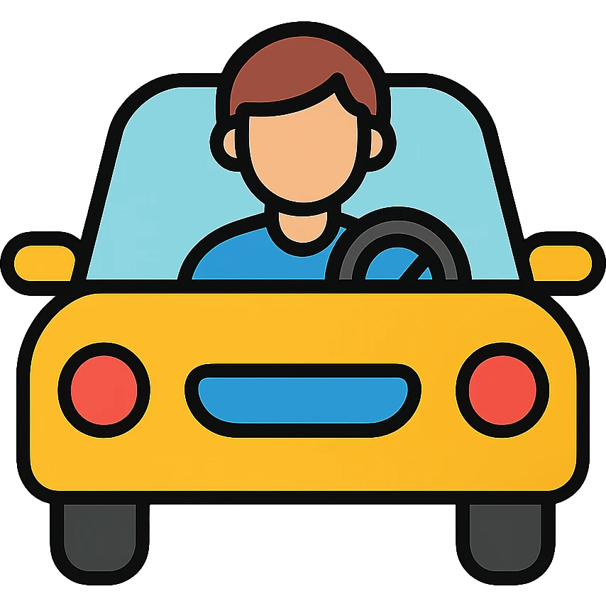 person driving a car emoji