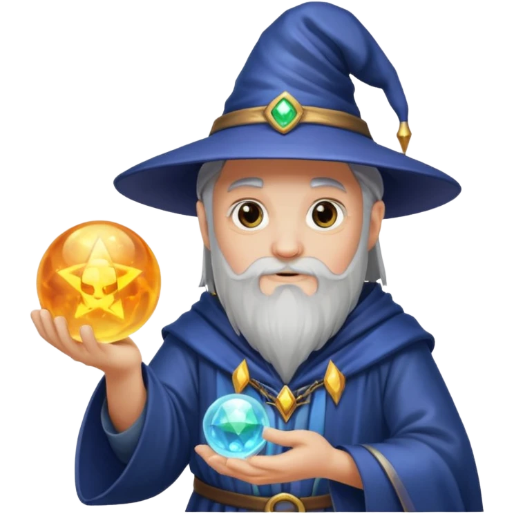 wizard holding a sphere emoji