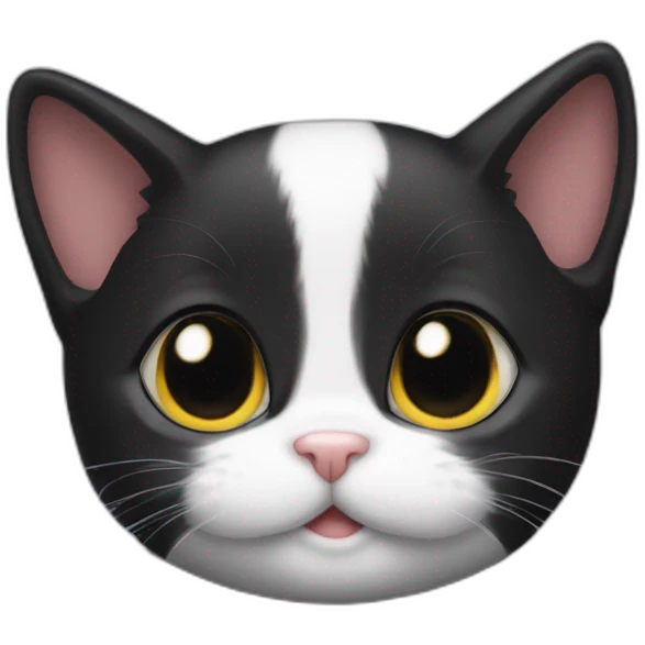 Tuxedo kitten being shy emoji
