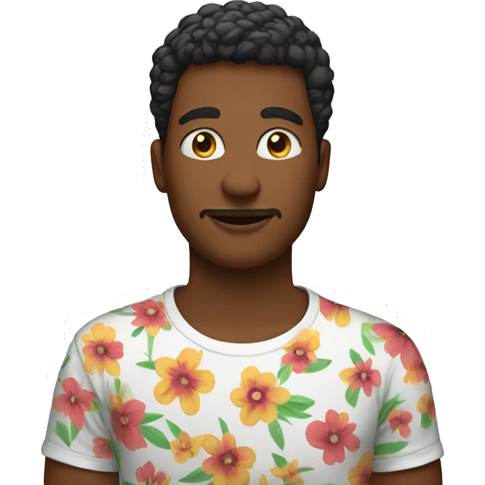  in a flowered T-shirt emoji