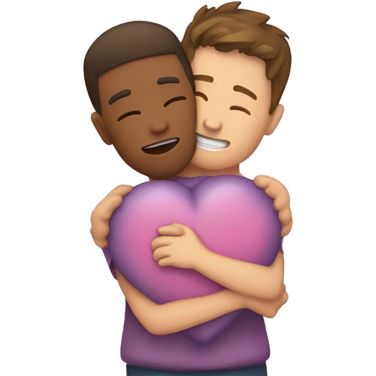 A heart close to heart of person when they hug emoji