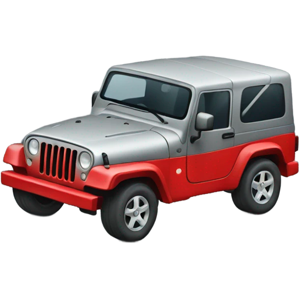 Gray Jeep with red accents emoji