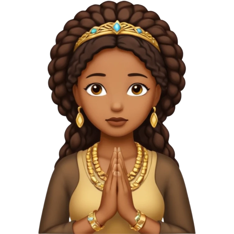 BLACK WOMEN WITH A HEART AND PRAYING HANDS emoji