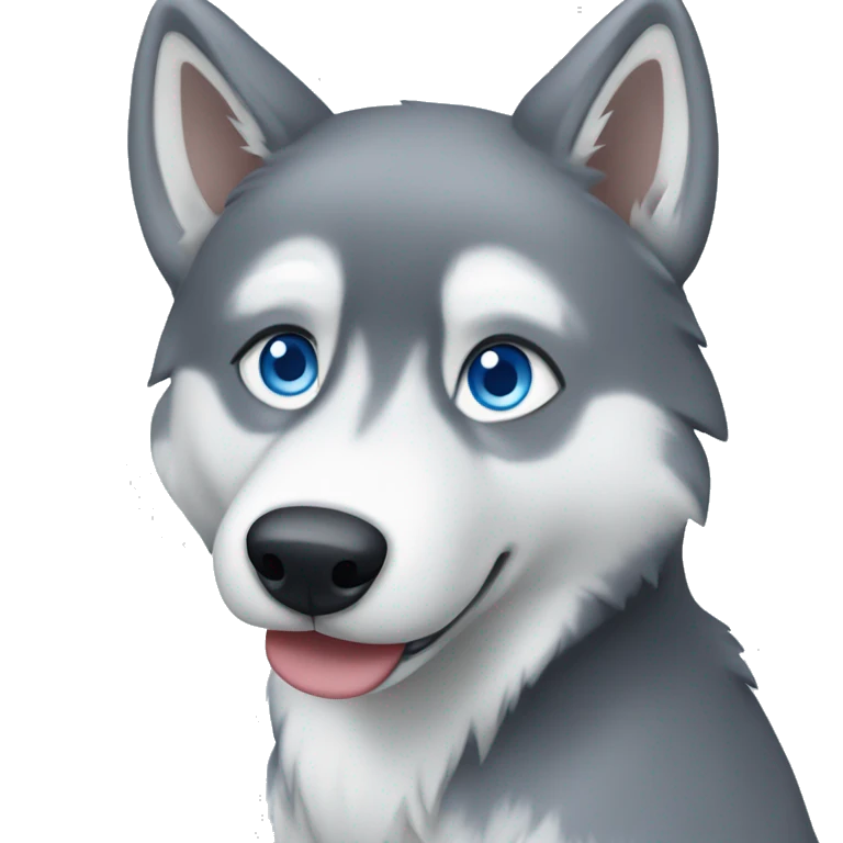 Grey Husky with blue eyes  emoji