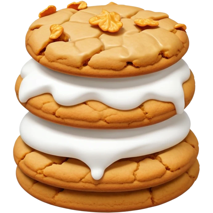 Big butterscotch cookie with cornflakes and marshmallow sauce emoji