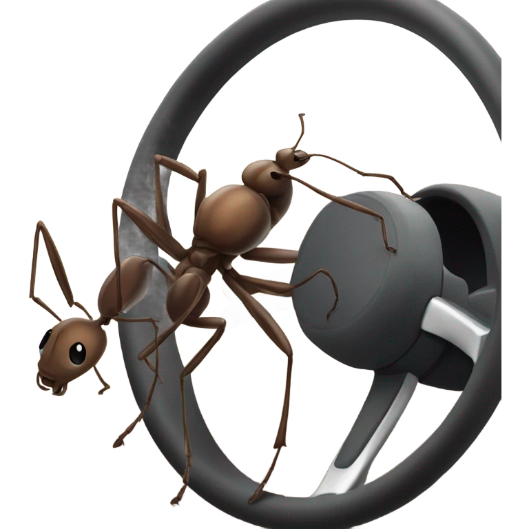 Ant on a steering wheel  emoji