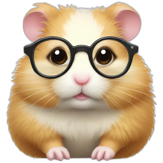 fluffy hamster in glasses emoji