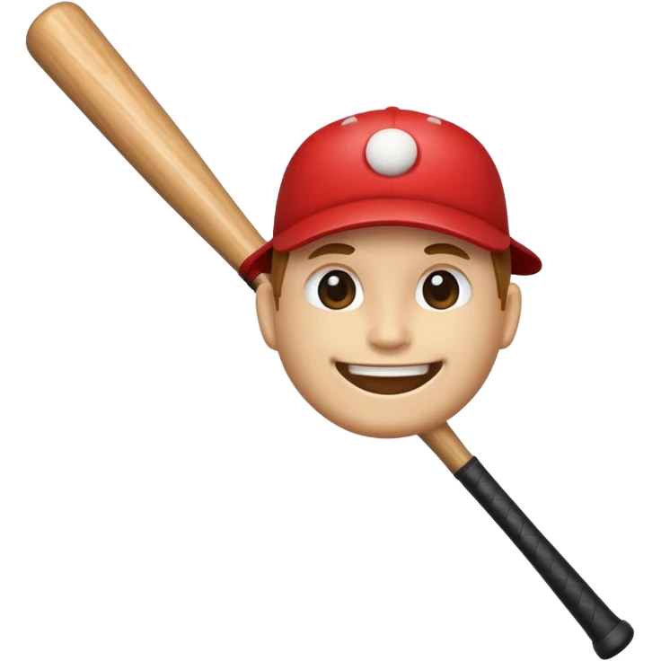 A baseball bat with a face emoji