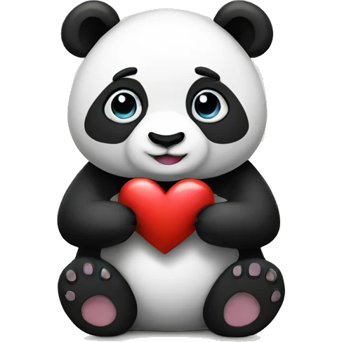 Panda with a heart emoji