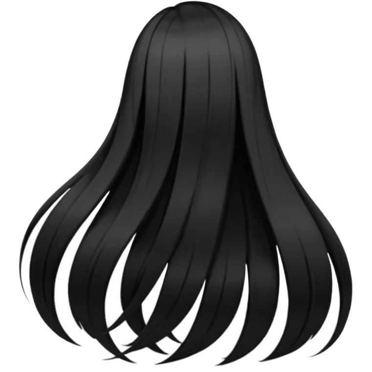 back view of long black hair emoji