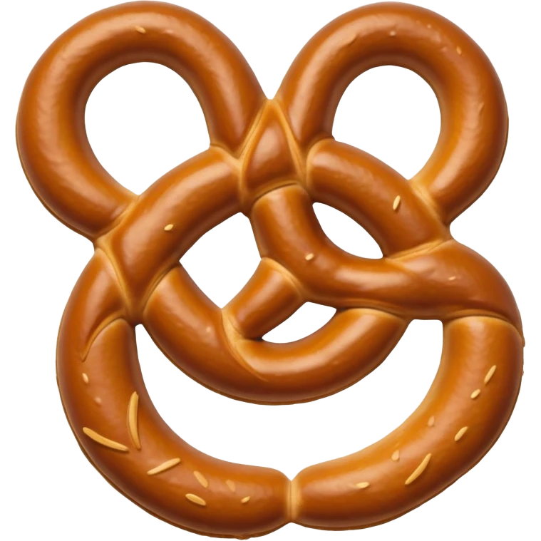 Pretzel shaped like a Mickey Mouse silhouette one big circle with 2 ear circles emoji