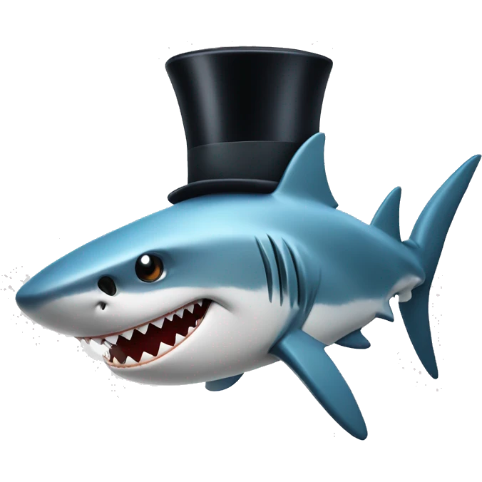 Shark with a top hat emoji