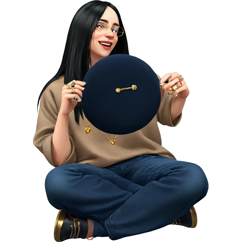 girl sitting with jewelry emoji