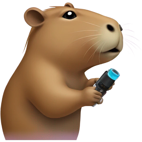 Capybara smoking vape emoji