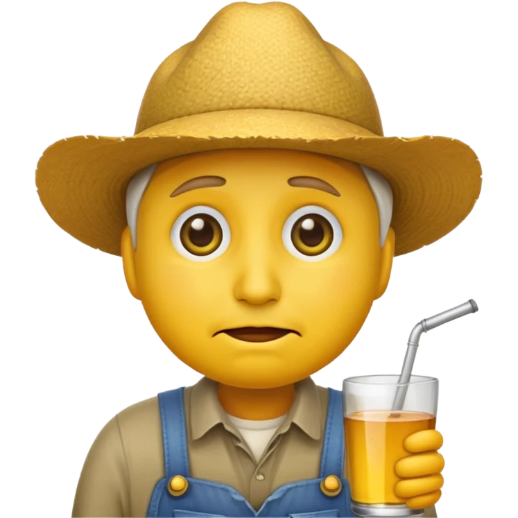 a yellow face default emoji which looks like a farmer with drunk eyes emoji