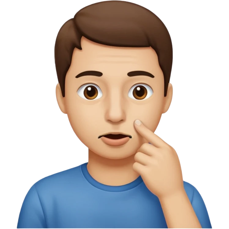 Create an emoji that is picking his nose make it a circle emoji  emoji
