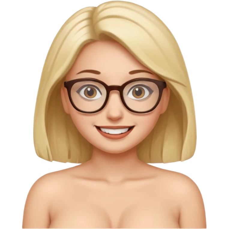 girl naked big boobs with eye glasses emoji