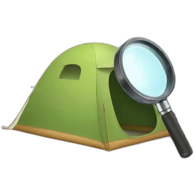 search magnifying glass and tent emoji