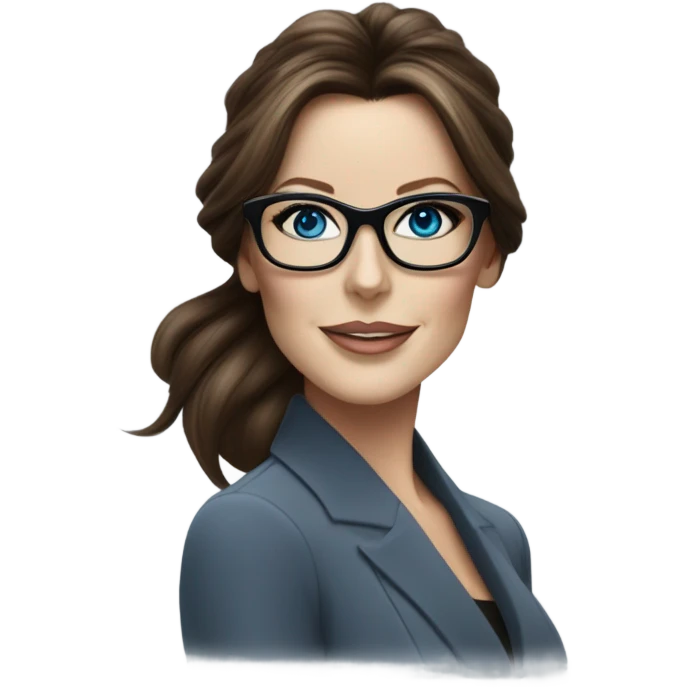 Kate Beckinsale, glasses, blue eyes happy elegant lifelike  emoji