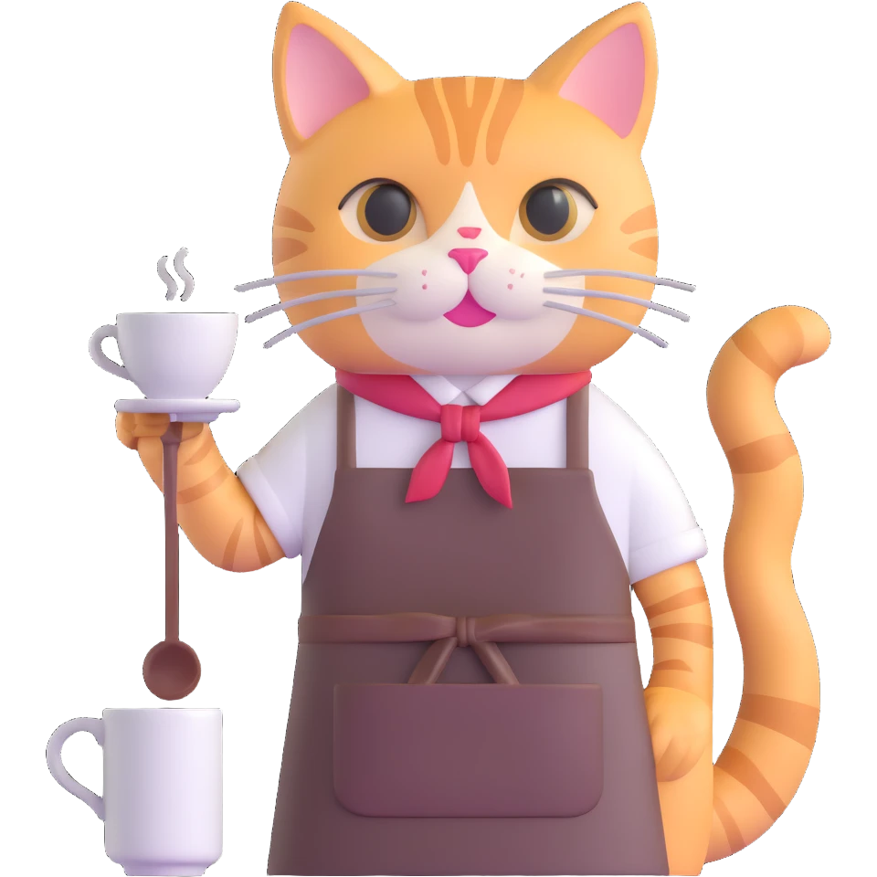 cat barista making coffee emoji
