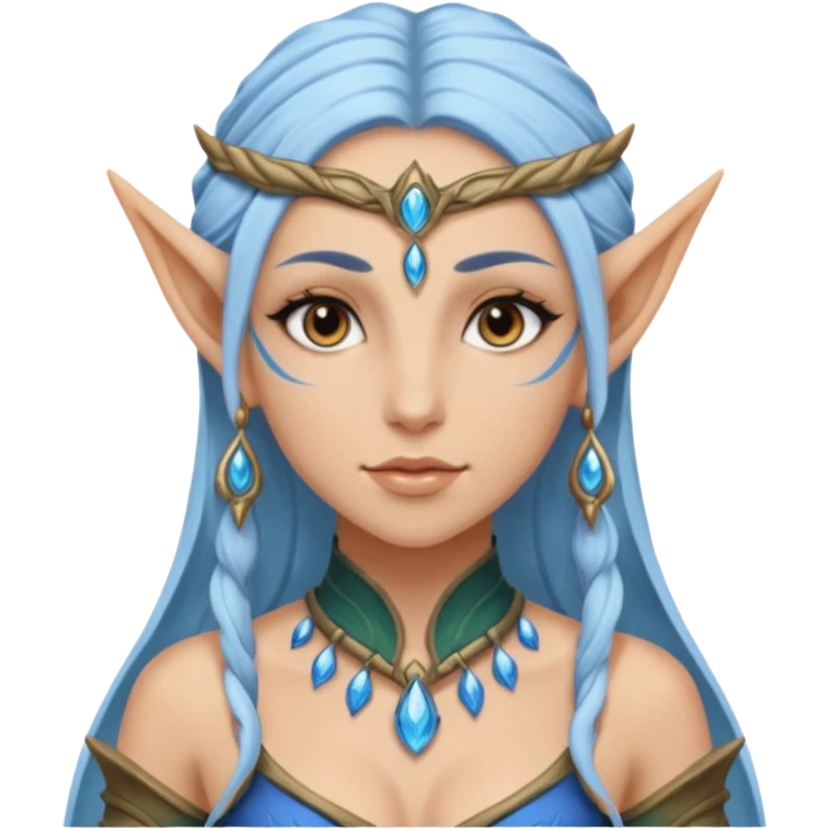 ESO female water elf warrior with lashes and earrings emoji