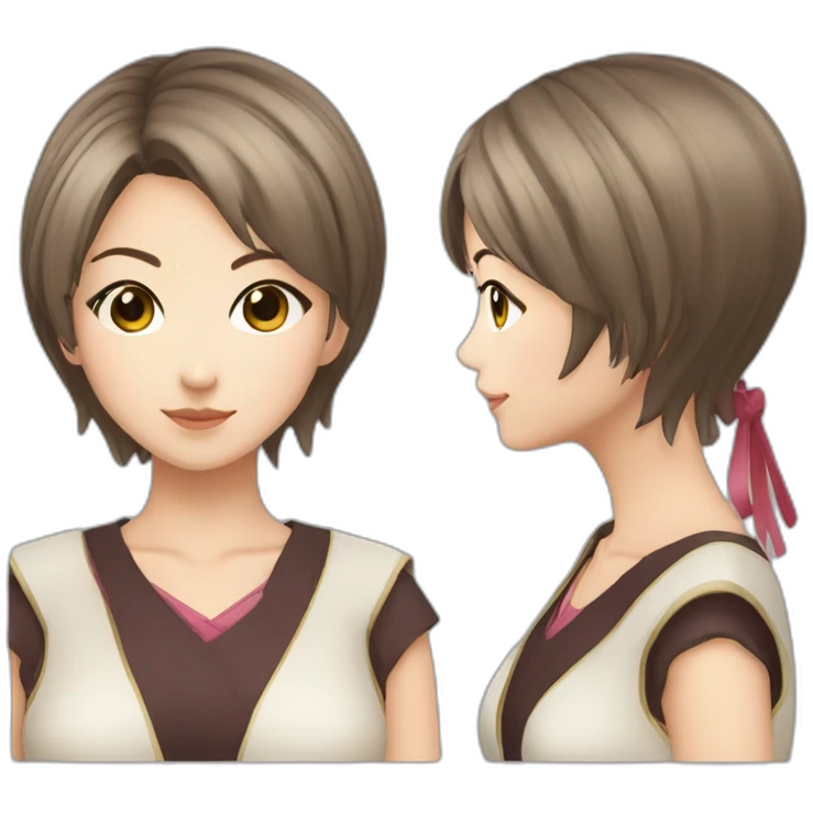 Okada Saki：Girl,Short hair,Brown hair emoji