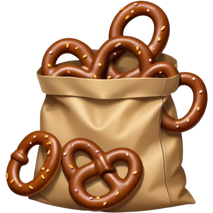 Bag of chocolate covered pretzels emoji