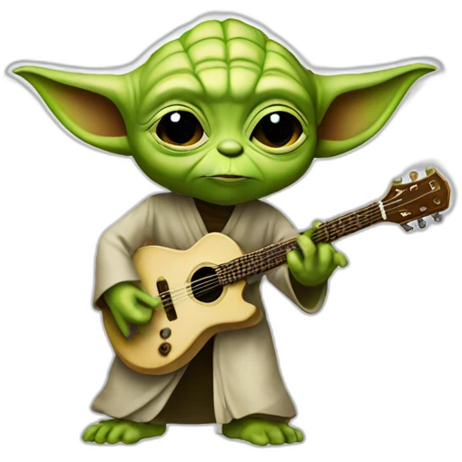 Yoda tocando guitarra emoji